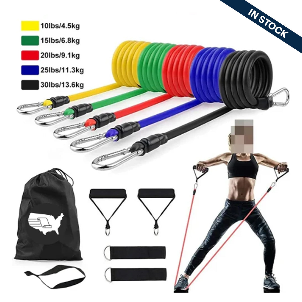11Pcs/Set Latex Pull Rope Resistance Bands