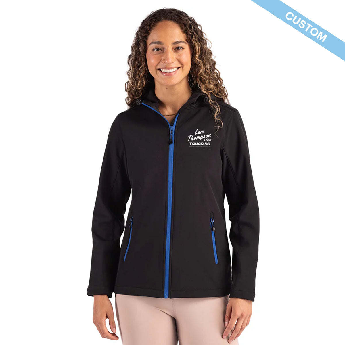 Lew Thompson & Son Clique Tempo Recycled Stretch Softshell Womens Hooded Jacket