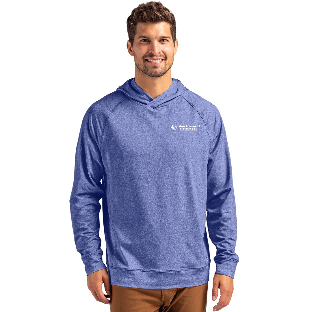 Sims Transport Services LLC Cutter & Buck Adapt Knit Recycled Mens Heathered Hooded Pullover