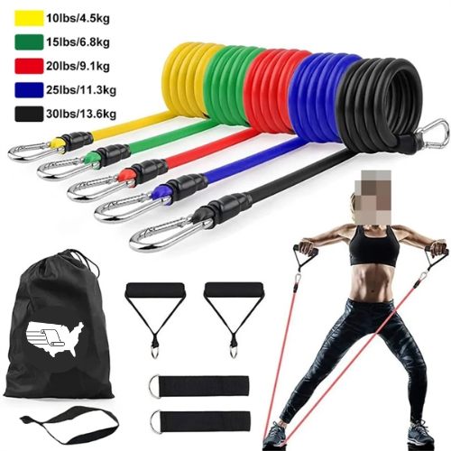 11Pcs/Set Latex Pull Rope Resistance Bands