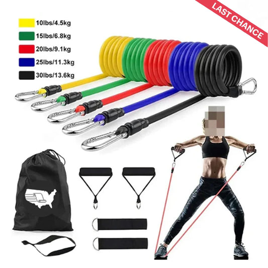 11Pcs/Set Latex Pull Rope Resistance Bands