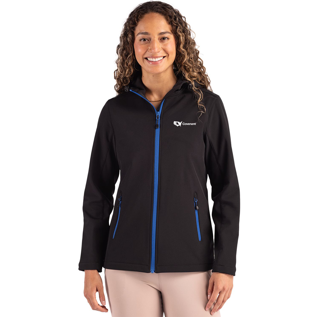 Covenant Clique Tempo Recycled Stretch Softshell Womens Hooded Jacket