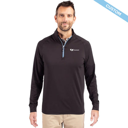 Covenant Cutter & Buck Adapt Eco Knit Stretch Recycled Mens Big and Tall Quarter Zip Pullover
