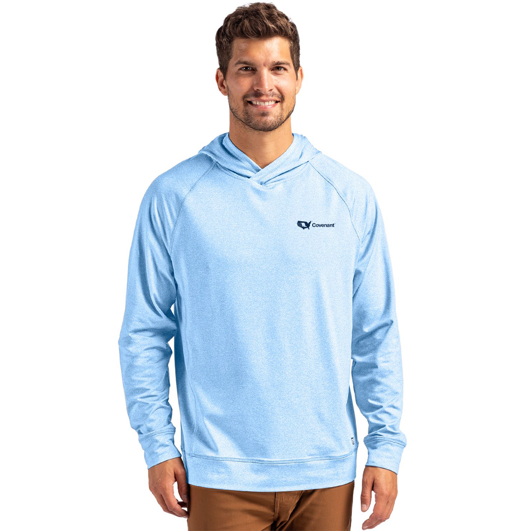 Covenant Cutter & Buck Adapt Knit Recycled Mens Heathered Hooded Pullover