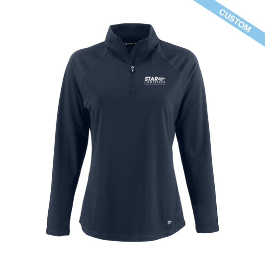 Star Logistics Cutter & Buck Prospect Recycled Featherlight Stretch Womens Quarter Zip
