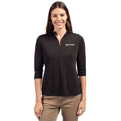 Landair Cutter & Buck Virtue Eco Pique Recycled Half Zip Pullover Womens Hoodie