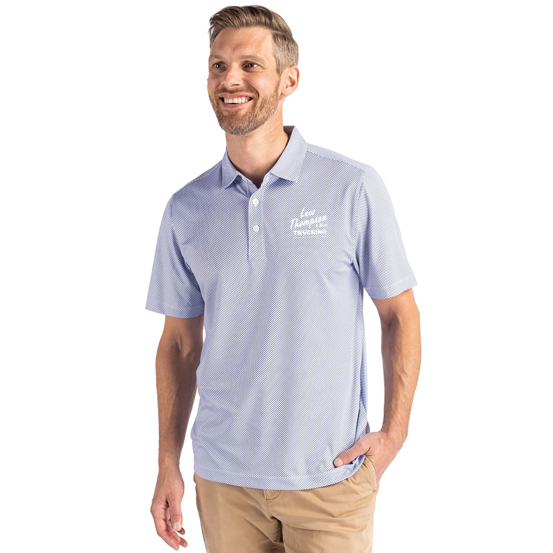 Lew Thompson & Son Cutter & Buck Pike Eco Symmetry Print Stretch Recycled Mens Polo