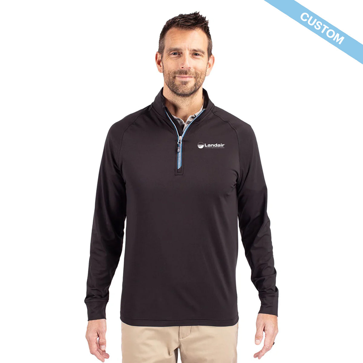 Landair Cutter & Buck Adapt Eco Knit Stretch Recycled Mens Big and Tall Quarter Zip Pullover