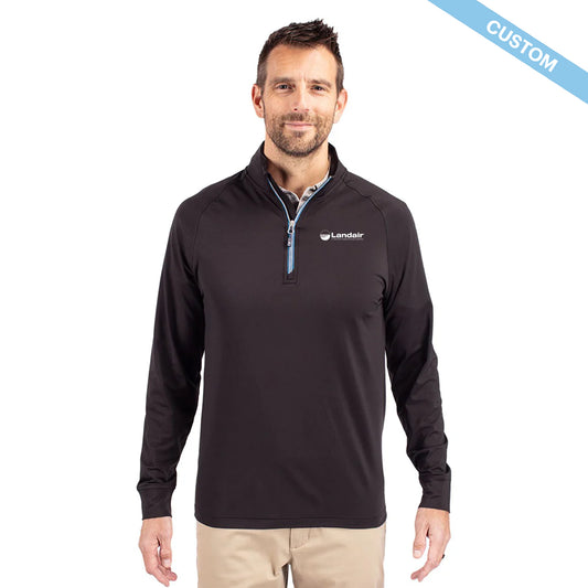 Landair Cutter & Buck Adapt Eco Knit Stretch Recycled Mens Big and Tall Quarter Zip Pullover