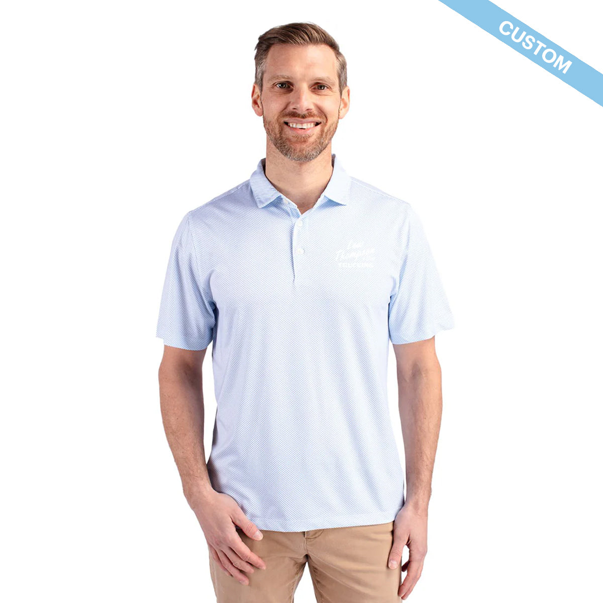 Lew Thompson & Son Cutter & Buck Pike Eco Symmetry Print Stretch Recycled Mens Polo