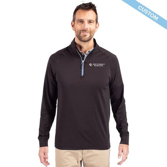 Sims Transport Services LLC Cutter & Buck Adapt Eco Knit Stretch Recycled Mens Big and Tall Quarter Zip Pullover