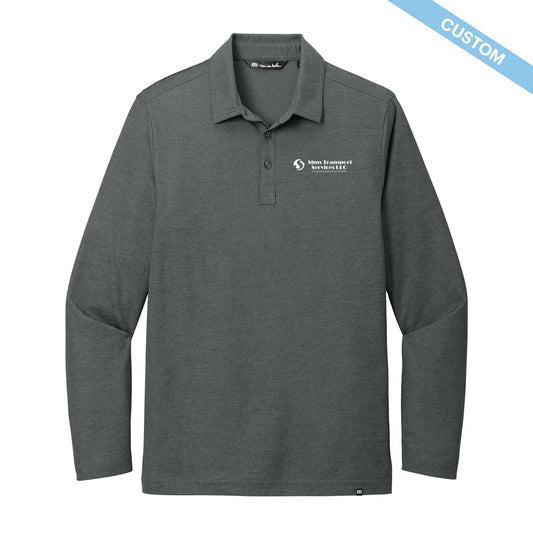 Sims Transport Services TraviMathew Oceanside Heather Long Sleeve Polo